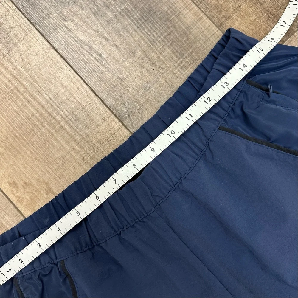 ALO High-Waist Origin Wide Leg Track Pants navy & black - Picture 9 of 10